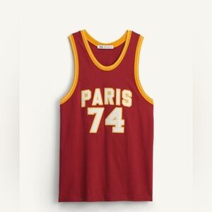 BNWT Zara Man Men’s Collection 2025 Paris 74 Tank Top Limited edition Medium Red